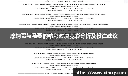 摩纳哥与马赛的精彩对决竞彩分析及投注建议